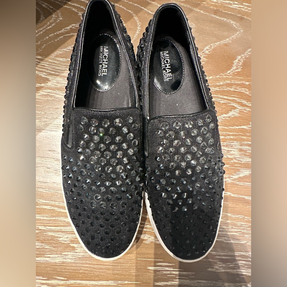 Women’s 8.5 Michael Kors studded/rhinestoned slip on shoes. Very lightly worn.